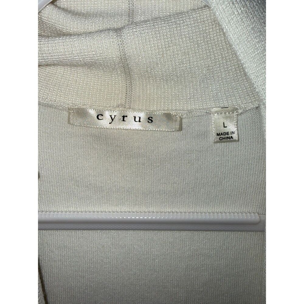 Cyrus White Open Front Cardigan Sweater L Flaw DIY Dye Project - Picture 10 of 11